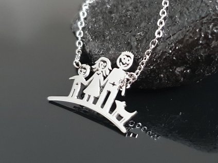 Ocelový náhrdelník “Family” stříbrná