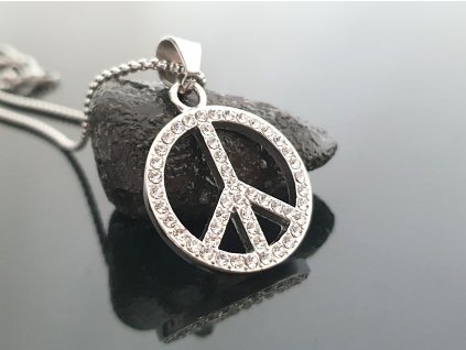 Ocelový přívěsek “Peace” stříbrná