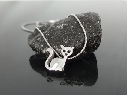 Kulatý ocelový řetízek “Kočka” stříbrná