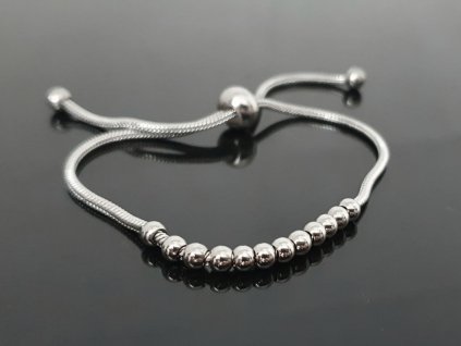 Ocelový náramek Kuličky “Sphere Charm” stříbrná