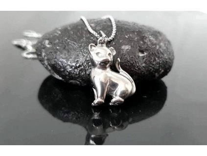 Ocelový řetízek “Kočka” stříbrná