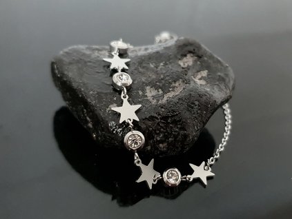 Ocelový náramek s hvězdičkami Starlight stříbrná