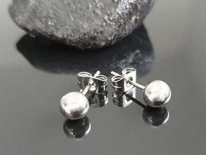 Ocelové náušnice kuličky “Sphere Charm” stříbrná
