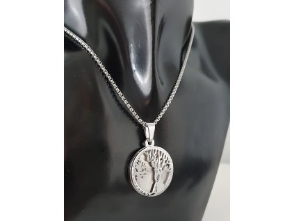 Ocelový řetízek Strom života “Brilliant Vitality” stříbrná