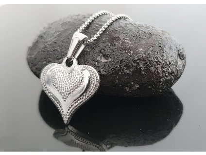 Ocelový řetízek Srdíčko “Gentle Heart” stříbrná