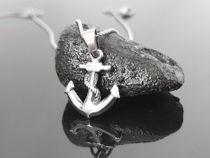 Ocelový přívěsek Kotva “Marine Essence” stříbrná