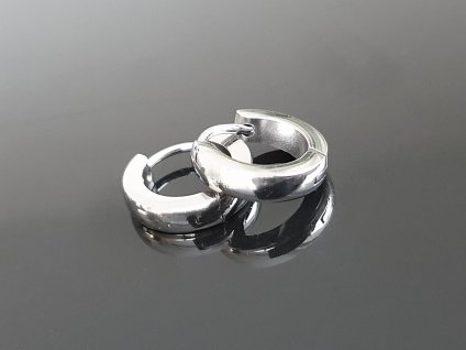 Náušnice kroužky z chirurgické oceli “Glossy Mini” stříbrná