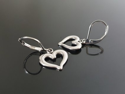 Ocelové náušnice Srdíčka “Heartfelt Dangles” stříbrná
