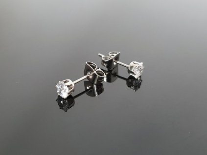 Ocelové náušnice pecky s kamínkem “Tiny Drops” stříbrná
