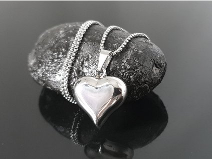 Ocelový řetízek Srdíčko “Glossy Heart Elegance” stříbrná