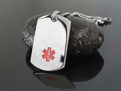 Ocelová destička - lékařský symbol hvězda života stříbrná