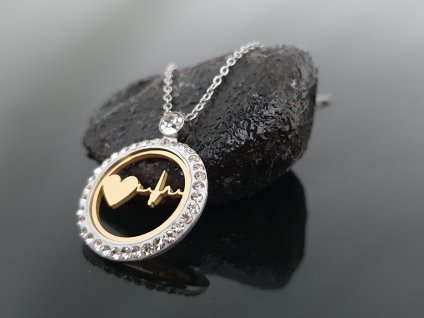 Ocelový náhrdelník s “EKG křivkou”