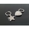 Ocelové náušnice se srdíčkem a hvězdičkou “Love & Stardust” stříbrná