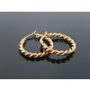 Ocelové náušnice Kroucené kruhy”Twisted Circles” zlatá