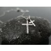 Ocelový náhrdelník s Dvěma křížky stříbrná