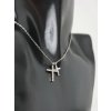 Ocelový náhrdelník s Dvěma křížky stříbrná