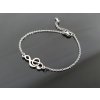 Ocelový náramek Houslový klíč stříbrná