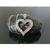 Ocelový řetízek Srdíčko obrys s kamínky “Heart Sparkle Contour” stříbrná