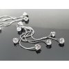 Dlouhé ocelové náušnice “Glimmering Chain Cascade” stříbrná