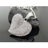 Ocelový řetízek Srdíčko s kamínky “Brilliant Sparkle Heart” stříbrná
