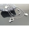 Dvojitý ocelový nákotník s přívěsky “Charm Cascade” stříbrná
