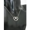 Ocelový náhrdelník “Sova v srdíčku” stříbrná