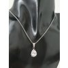 Ocelový náhrdelník “Slza s kamínky” stříbrná