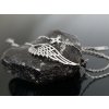 Dvojitý ocelový náramek s Andělským křídlem stříbrná