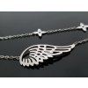 Dvojitý ocelový náramek s Andělským křídlem stříbrná