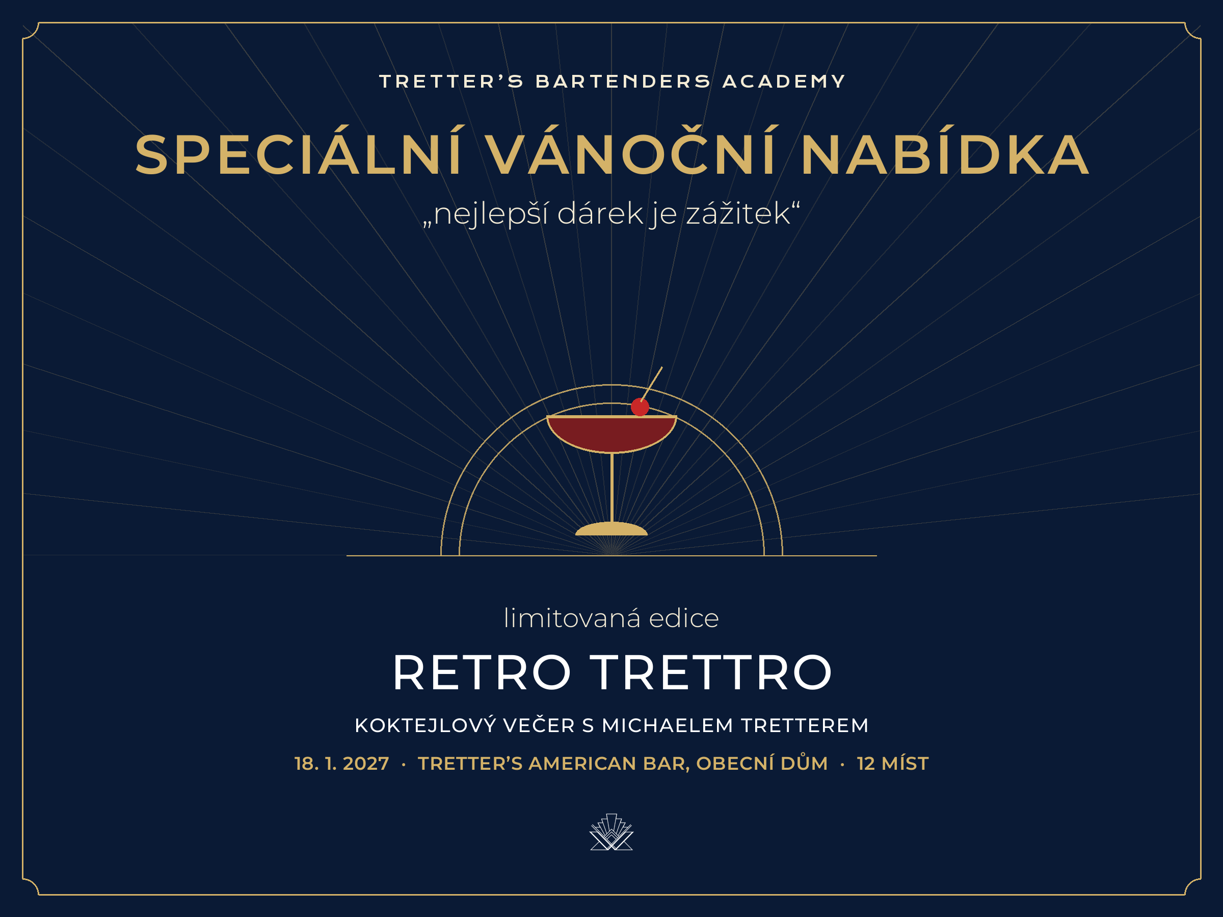 Speciální vánoční nabídka – koktejlový večer RETRO TRETTRO s Michaelem Tretterem, 18. 1. 2027