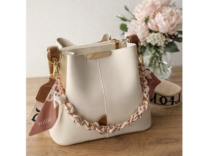 kabelka pres rameno bezova