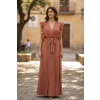 dámské plisované šaty terracotta