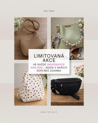 speciální akce, která se už nebude opakovat 😍 ke každé objednávce nad 600,- si v košíku vyber i šik doplněk ke svému...