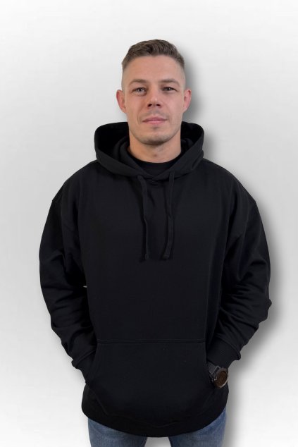 Mikina MTO unisex s černým logem na kapuci