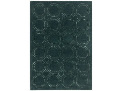 Luxusní jednobarevný kusový koberec Rapun Octagon Petrol