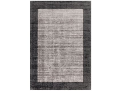 Moderní kusový koberec Ife Border Charcoal Silver