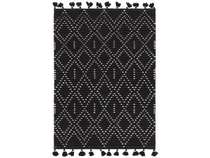 livan black cream diamond rug