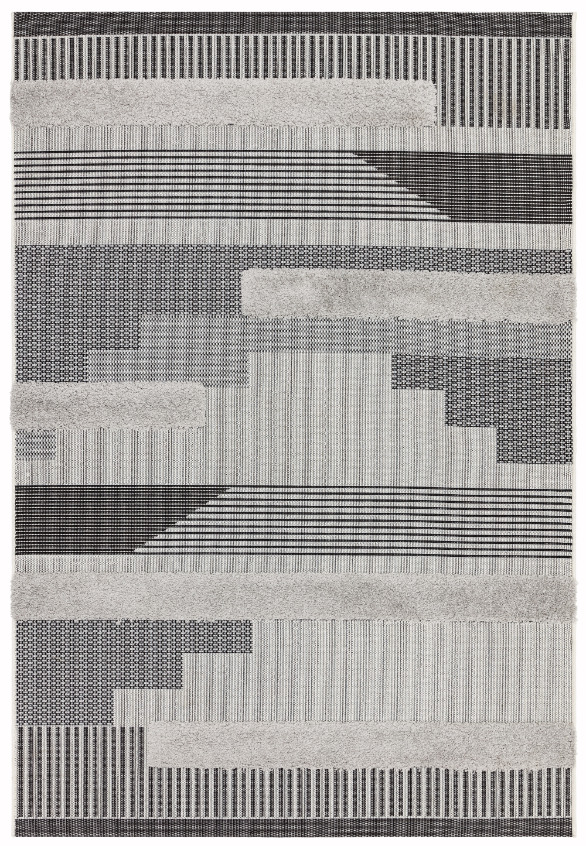 Kusový koberec Mola Black/Grey Geometric Rozměry: 200x290 cm