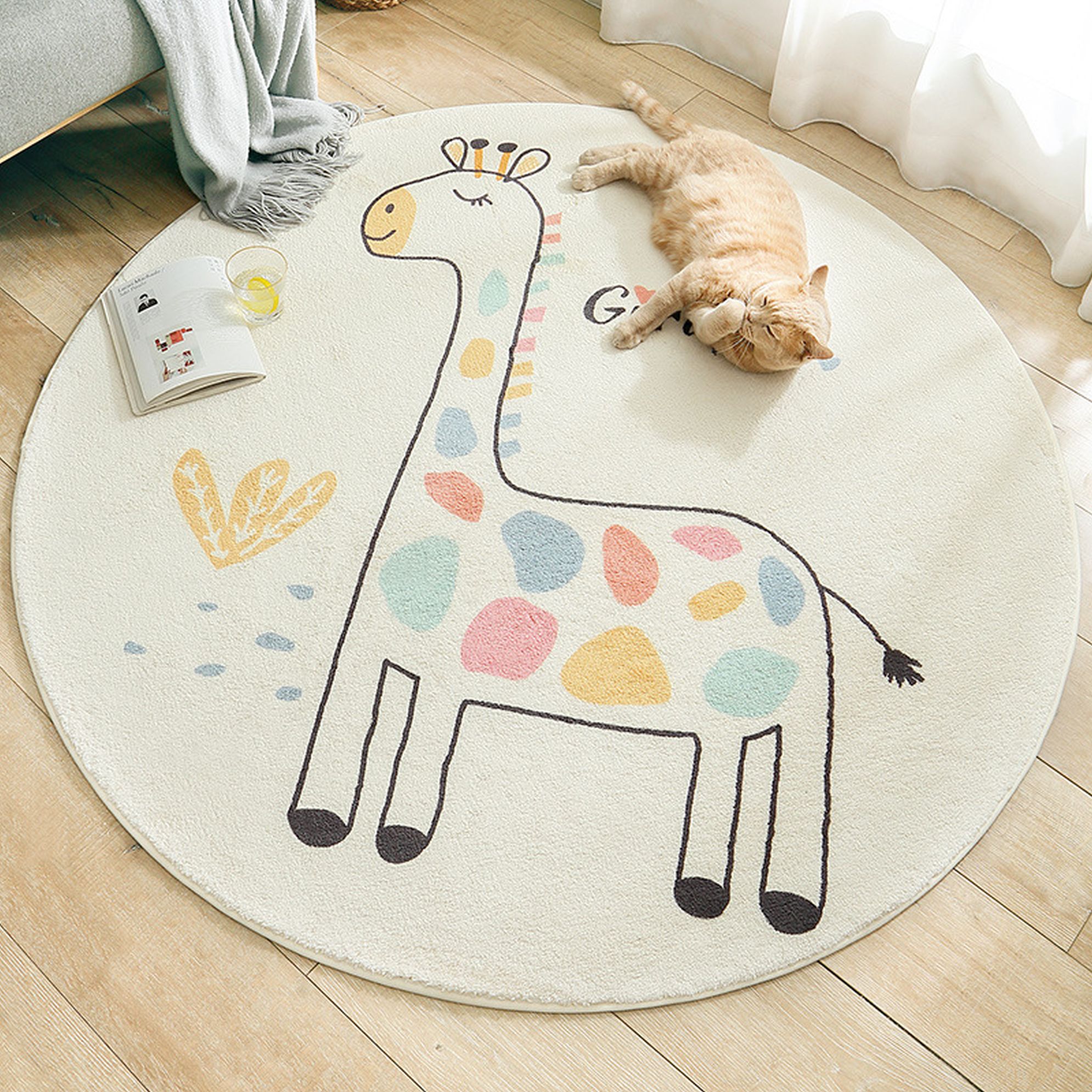 Kusový kruhový koberec Giraffe Rozměry: 100x100 cm