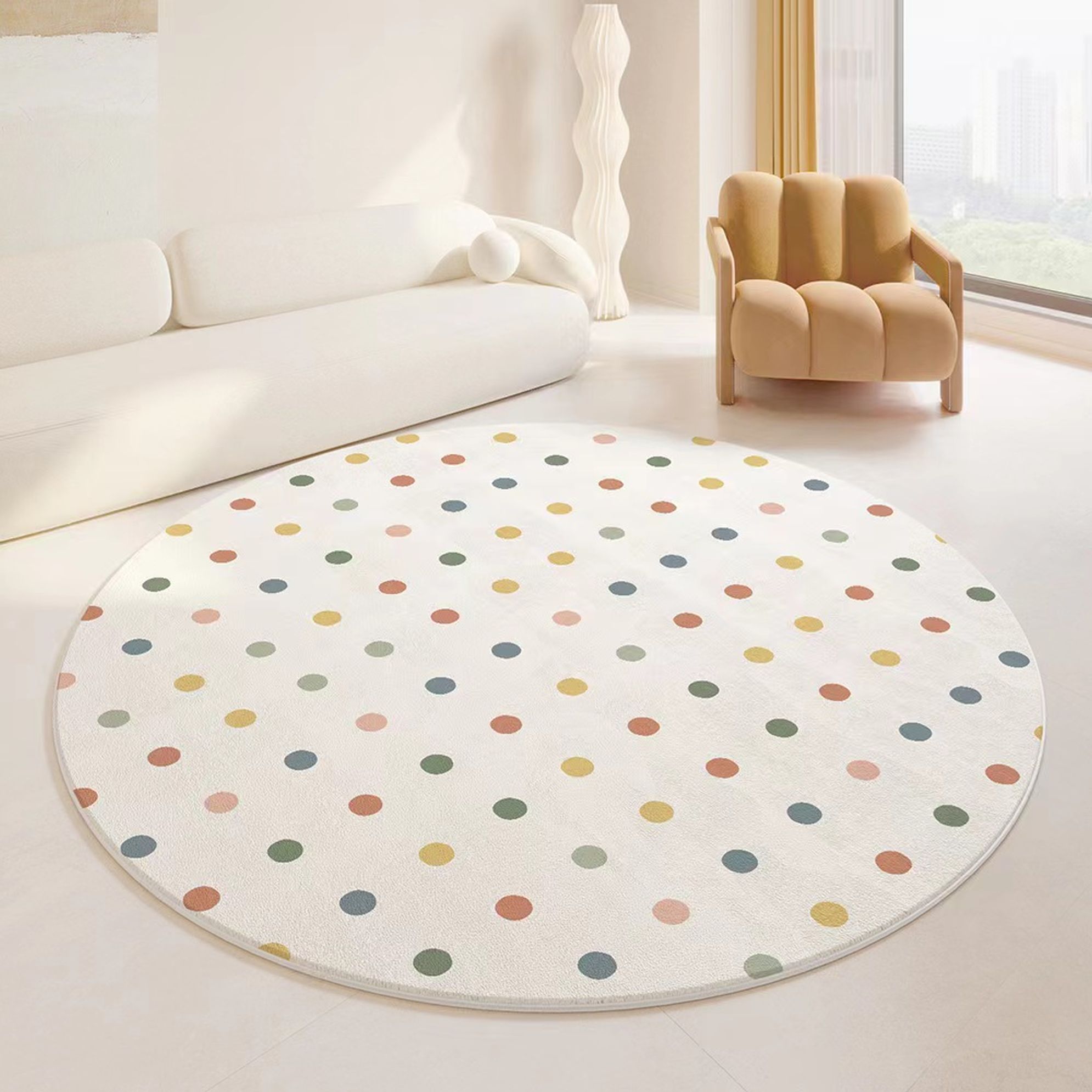 Kusový kruhový koberec Dots Rozměry: 100x100 cm