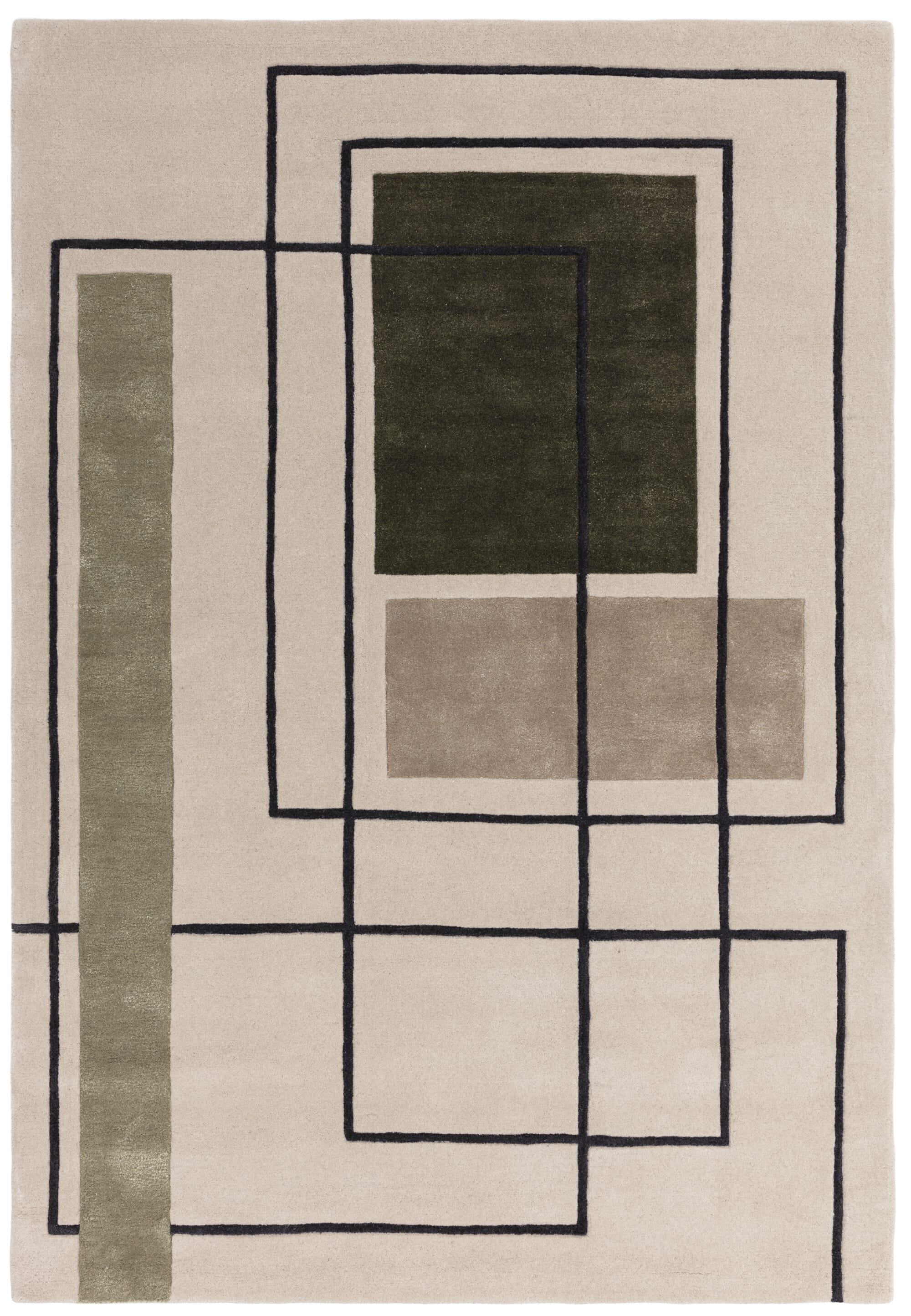 Kusový koberec Jigsaw Outline Khaki Rozměry: 200x290 cm