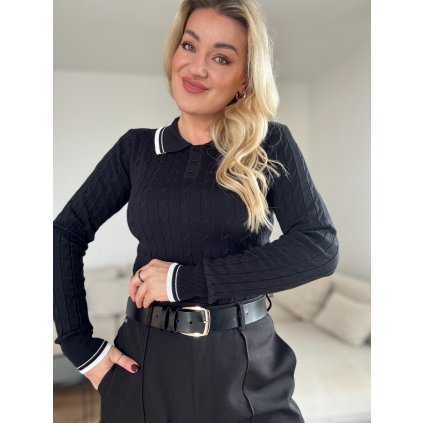 Dámsky úpletový pulover RITA čierny