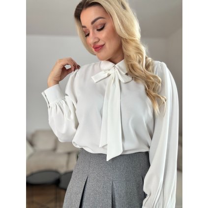 Dámska blúzka s mašľou VIVIEN biela