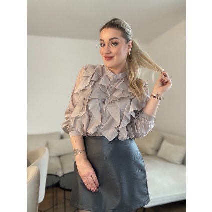 Dámska transparentná blúzka OVIE béžová