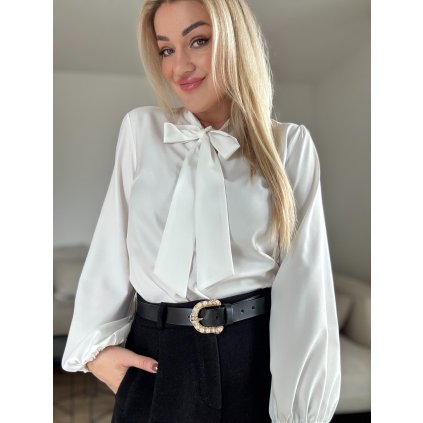 Dámska blúzka s mašľou KAJLA bordová