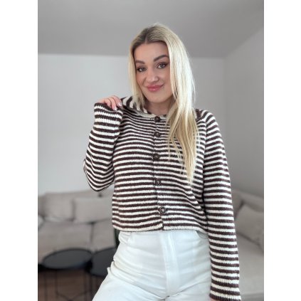 Dámsky pletený pásikavý  sveter TARRA