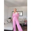 Dámsky ružový vrúbkovaný komplet BALANCIA