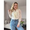 Dámska čipkovaná blúzka FLAMI smotanová