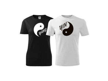 Trička pro páry s potiskem - Yin a Yang