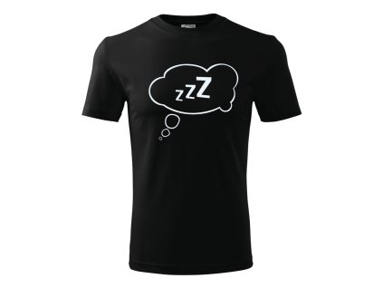 Pánské tričko s potiskem - Zzz - Černé